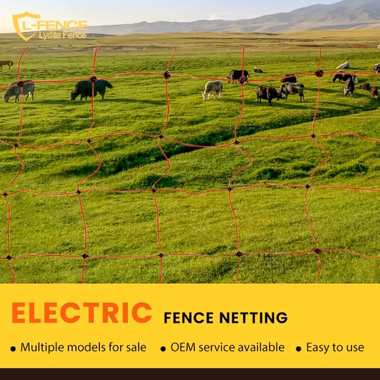 Lydite 50m Length Double Ground Spikes Electric Fence Netting for Sheep